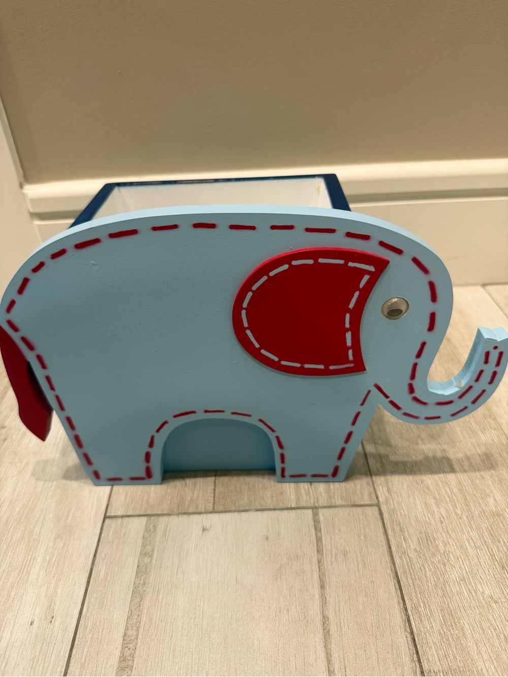 Blue and Red Elephant Toy Storage Box - Kids Toys